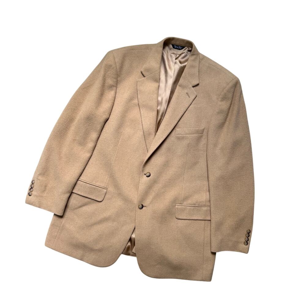 Vintage Camel Hair Blazer Men’s 46L Bill Blass Cognac Sports Coat Classic 90s